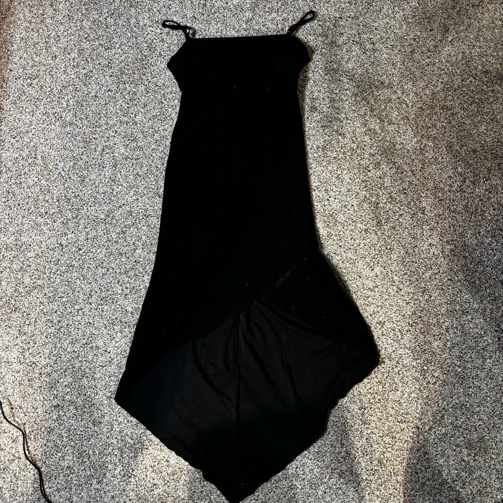 Y2K city triangles, black velvet fairy dress